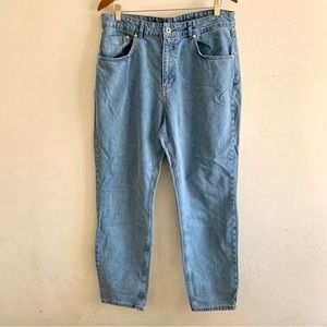 The Ragged Priest Dad Jeans Mid-Blue Light Wash Denim size 34